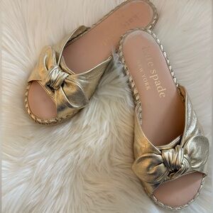 KATE SPADE Saltie Shore Metallic Leather Espadrille